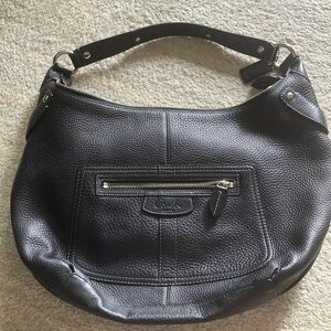 COACH Black Pebbled Leather Large Hobo